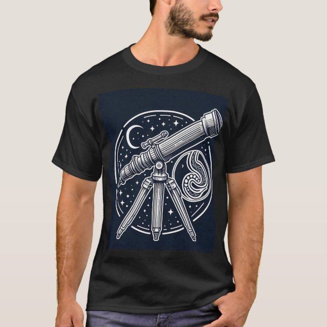 Vintages Telescope Art T-Shirt (Vorderseite)