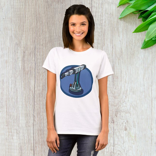 Vintages Teleskop Astronomie-Enthusiast Stargazing T-Shirt (Von Creator hochgeladen)