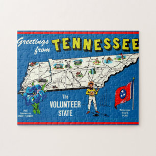 Vintages Tennessee-Karte Jigsaw-Puzzle Puzzle