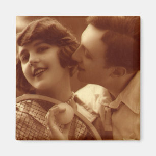 Vintages Tennis, Liebe und Romantik Magnet