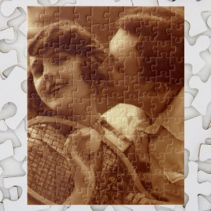 Vintages Tennis, Liebe und Romantik Puzzle