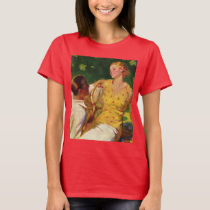 Vintages Tennis, Liebe und Romantik T-Shirt