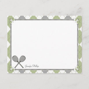 Vintages Tennis-personalisierte flache Einladung