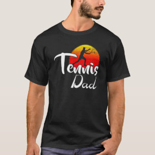 Vintages Tennis Vater Retro Sonnenuntergang T-Shirt
