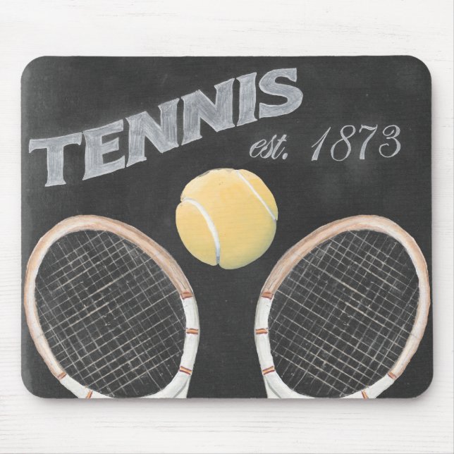 Vintages Tennisplatinendesign Mousepad (Vorne)