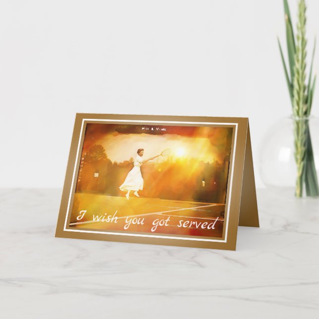 Vintages Tennistrick-Foto Karte (Vorderseite)