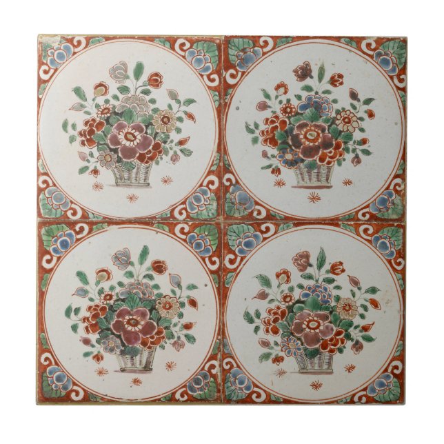 Vintages Terracotta Tiles-Muster Fliese (Vorderseite)