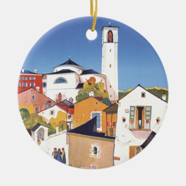 Vintages Tessin Tessin Keramik Ornament (Vorne)