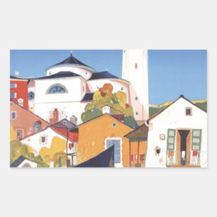 Vintages Tessin Tessin Rechteckiger Aufkleber