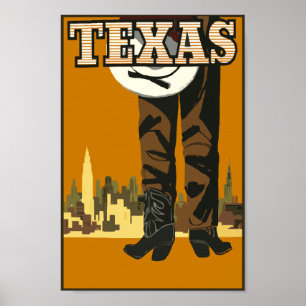Vintages Texas-Poster anpassen Poster