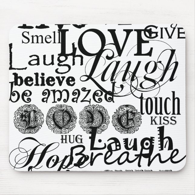 Vintages Text-Leben-Ratekleid und -geschenke Mousepad (Vorne)