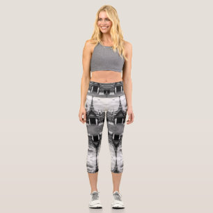 Vintages Thailand Bangkok Wat Phra Kaew Demon Guar Capri Leggings