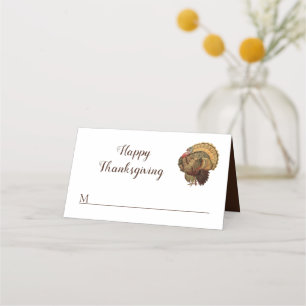 Vintages Thanksgiving in der Türkei Platzkarte