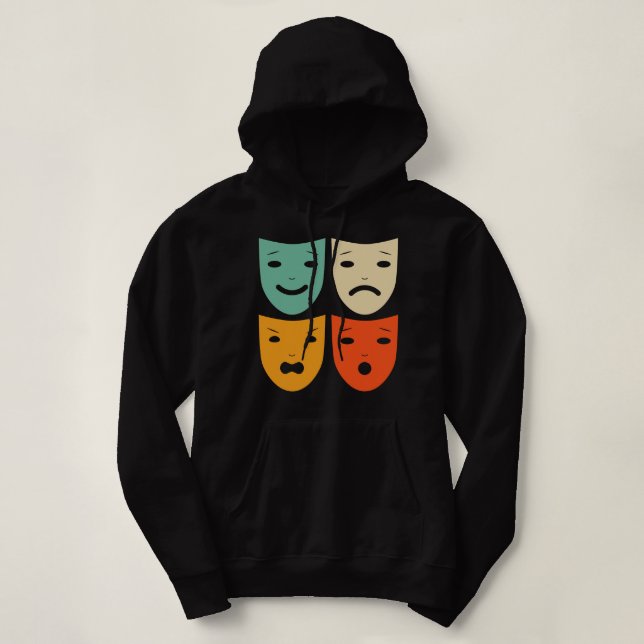 Vintages Theater Masken Shirt Theaterstück Schausp (Design vorne)