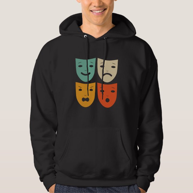 Vintages Theater Masken Theaterstück Schauspieleri Hoodie (Vorderseite)