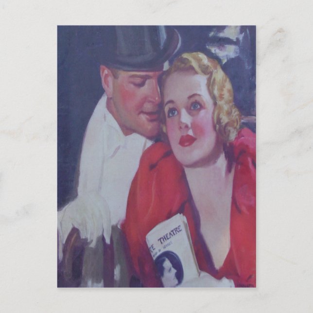 Vintages Theaterdatum Postkarte (Vorderseite)