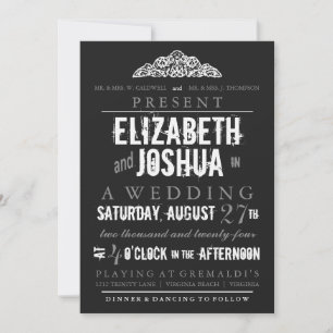 Vintages Theaterprogramm für Hochzeiten Einladung