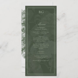 Vintages Thema Hochzeiten im Grünen Garten des Par Menükarte