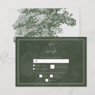 Vintages Thema Hochzeiten im Grünen Garten des Par RSVP Karte