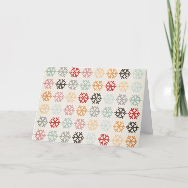 Vintages Thema Snowflake Weihnachtskarte Feiertagskarte (Vorderseite)
