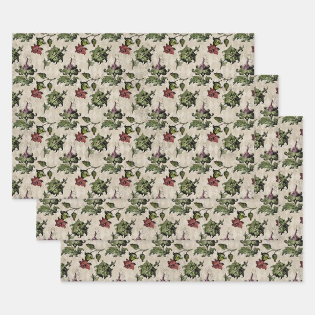 Vintages Thistle Decoupage Tissue Paper Geschenkpapier Set (Set)