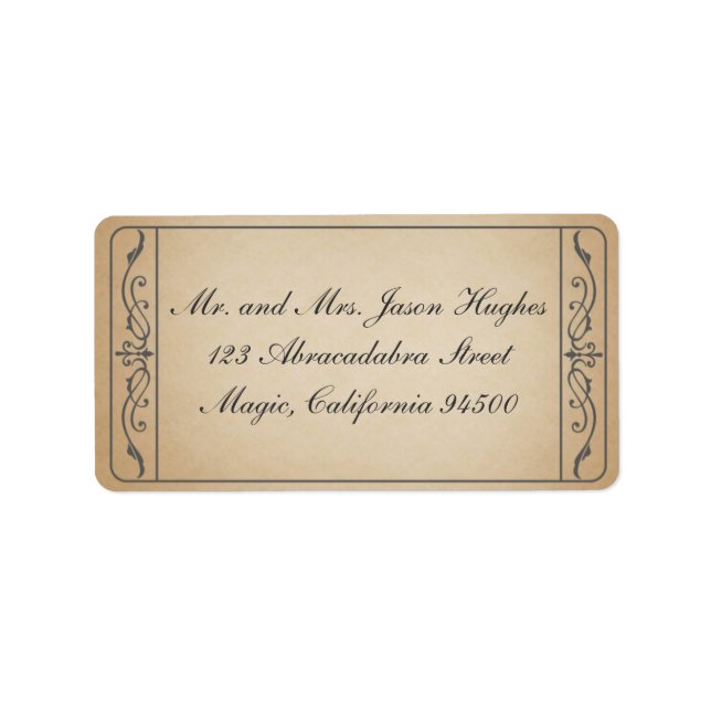 Vintages Ticket Adressaufkleber (Vorne)