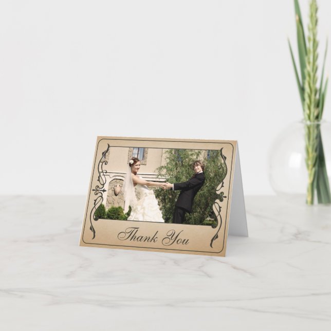 Vintages Ticket Dankeschön Karte (Vorderseite)