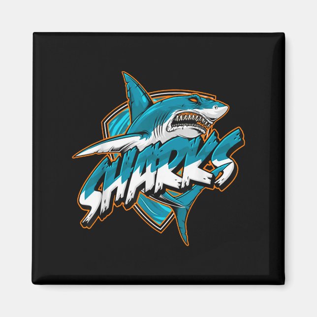 Vintages Tier Funny Shark Retro Niedlich Meme Magnet (Vorne)