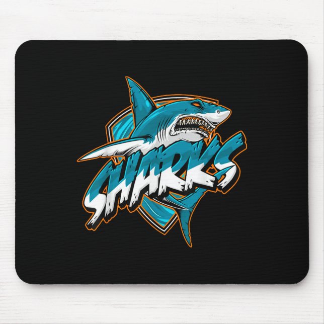 Vintages Tier Funny Shark Retro Niedlich Meme Mousepad (Vorne)