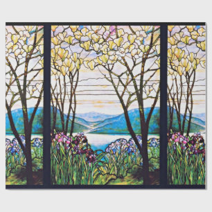 Vintages Tiffany beflecktes Glasfenster Geschenkpapier