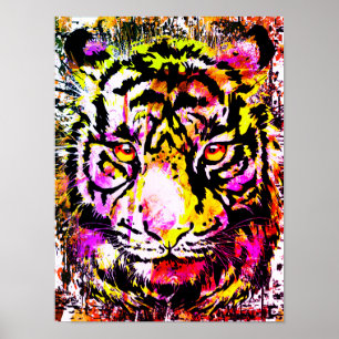 Vintages Tiger Poster - Tiger Big Cats - Wildtiere