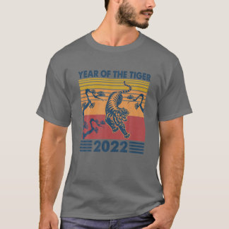 Vintages Tigerjahr chinesisches Zodiac-Happy New Y T-Shirt