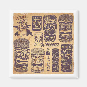 Vintages Tiki Set Magnet