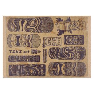 Vintages Tiki Set Schneidebrett