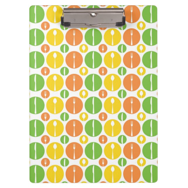 Vintages Tischbesteck-Muster Klemmbrett (Vorderseite)