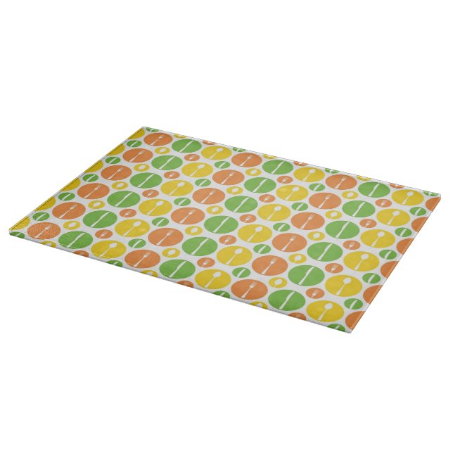 Vintages Tischbesteck-Muster Schneidebrett (Ecke)