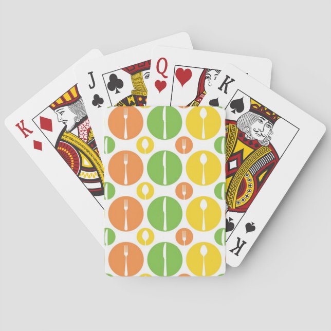 Vintages Tischbesteck-Muster Spielkarten (Rückseite)