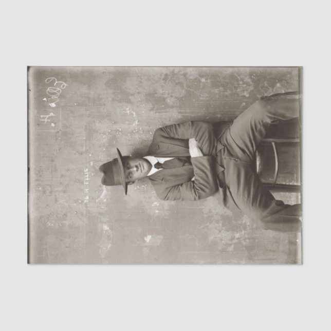 Vintages Tissue (Tissue Paper) von Mugshot 1920 Seidenpapier (Vorderseite)