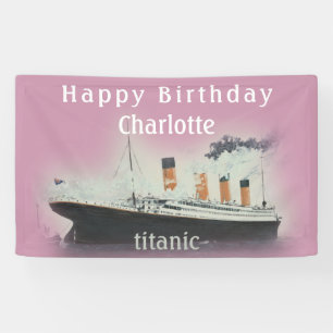 Vintages Titanic Happy Birthday Girl Pink Name Sch Banner