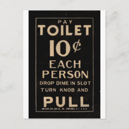 Vintages Toilettenschild in Schwarz Postkarte