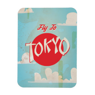 Vintages Tokio, Japan Reiseposter Magnet