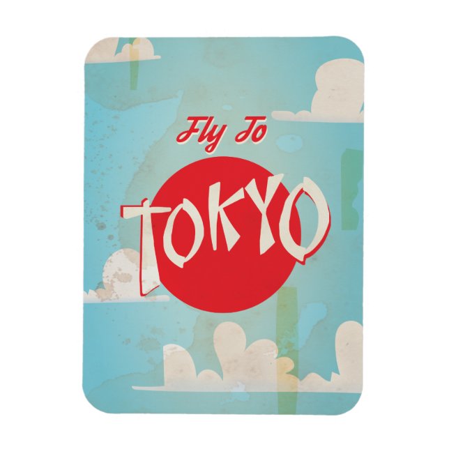 Vintages Tokio, Japan Reiseposter Magnet (Vertikal)