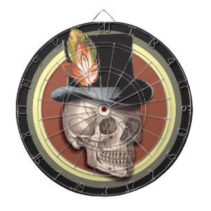 Vintages Top Hat Skull Dartboard Dartscheibe