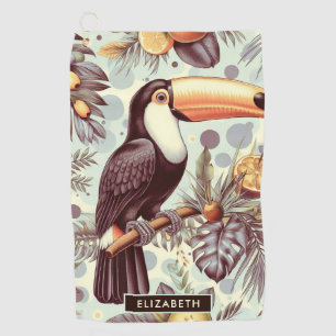 Vintages Toucan Tropical Pattern Golfhandtuch