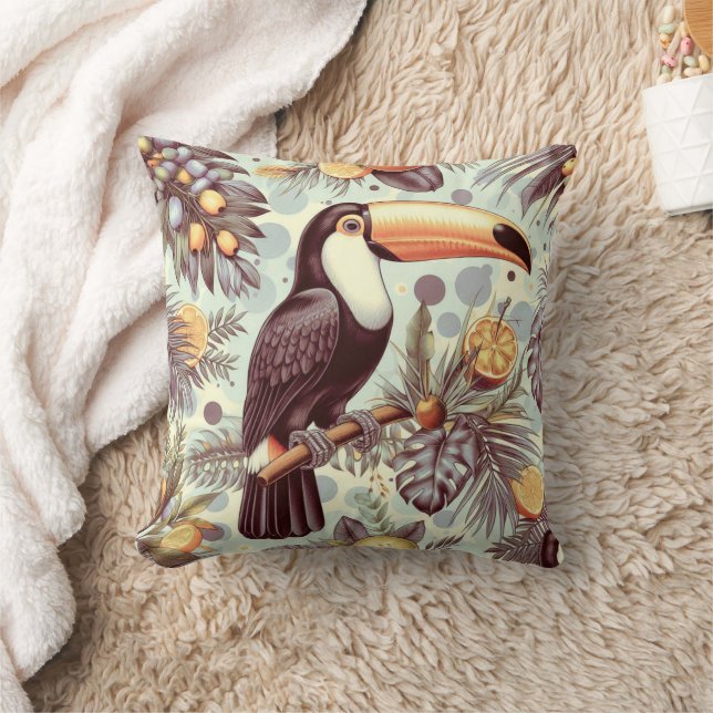 Vintages Toucan Tropical Pattern Kissen (Decke)