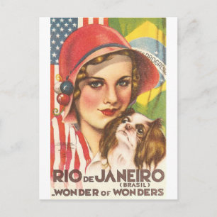 Vintages Tourismusposter Rio de Janeiro Postkarte