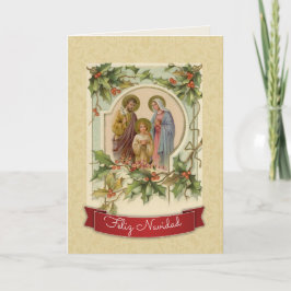 Vintages traditionelles katholisches Weihnachten Karte
