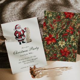 Vintages traditionelles Weihnachtsfest Party Einladung