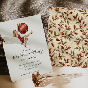 Vintages traditionelles Weihnachtsfest Party Einladung