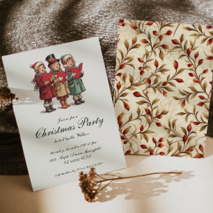 Vintages traditionelles Weihnachtsfest Party Einladung